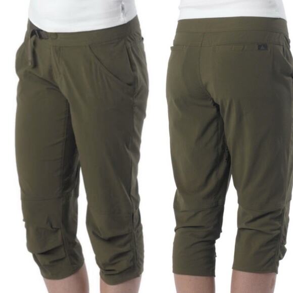 Prana Jasmine Knicker Pants Olive Green Size 14 - Picture 1 of 7